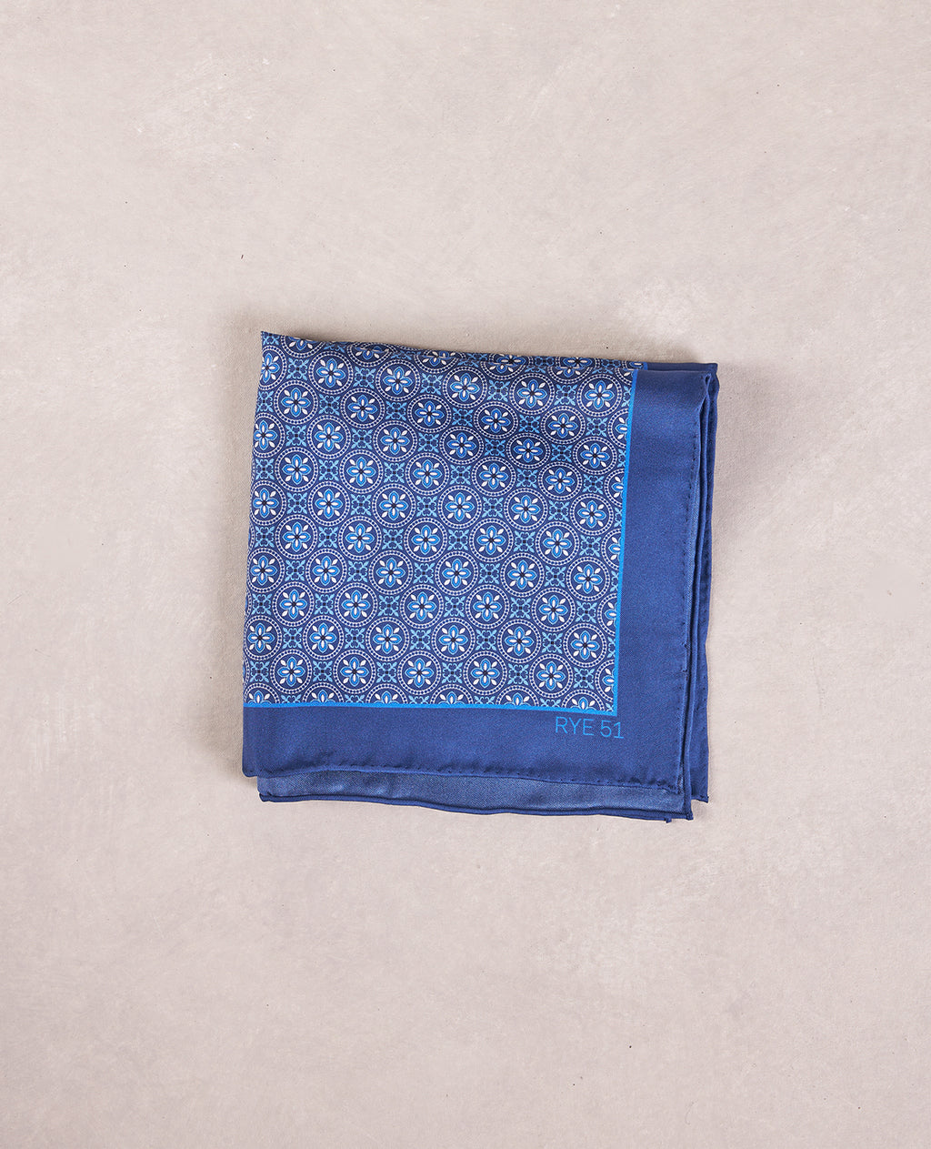 The Silk Pocket Square - 100% Silk Pocket Square - Blue /Blue Geo